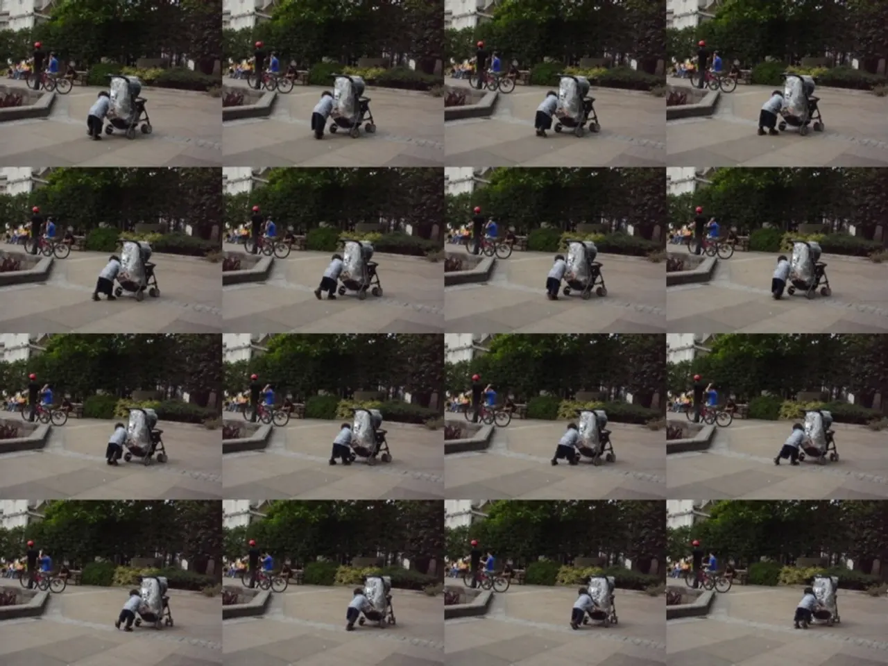 This image consists of an edited image. It is made has a collage. In which there is a small kid...