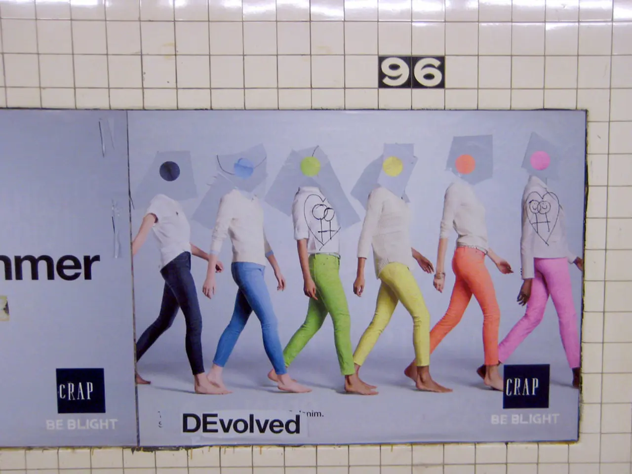 In this image in the center there are posters on the wall, and there are some text written on the...