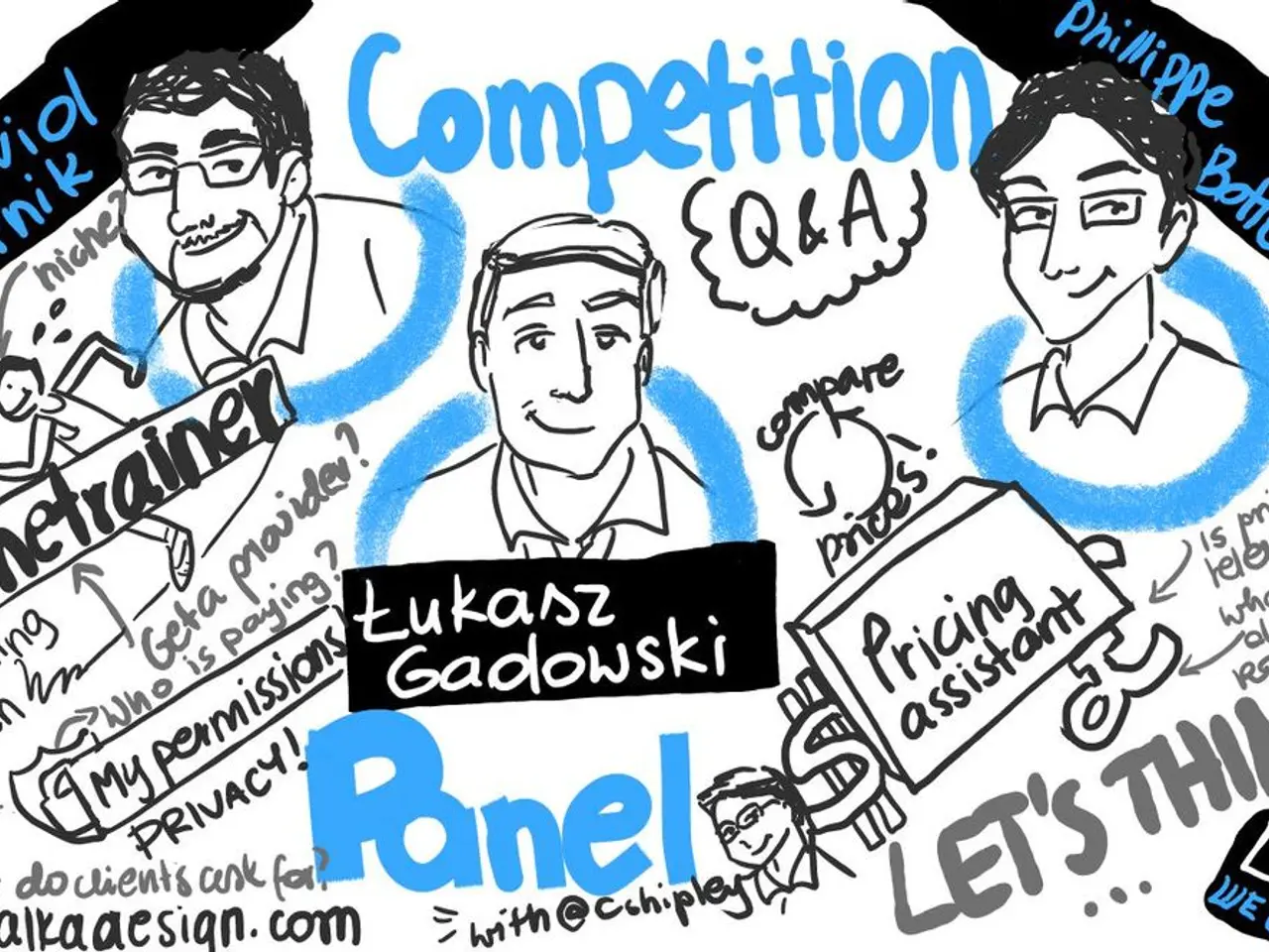 This is a poster. On that there are cartoon images of some people and something is written on that.