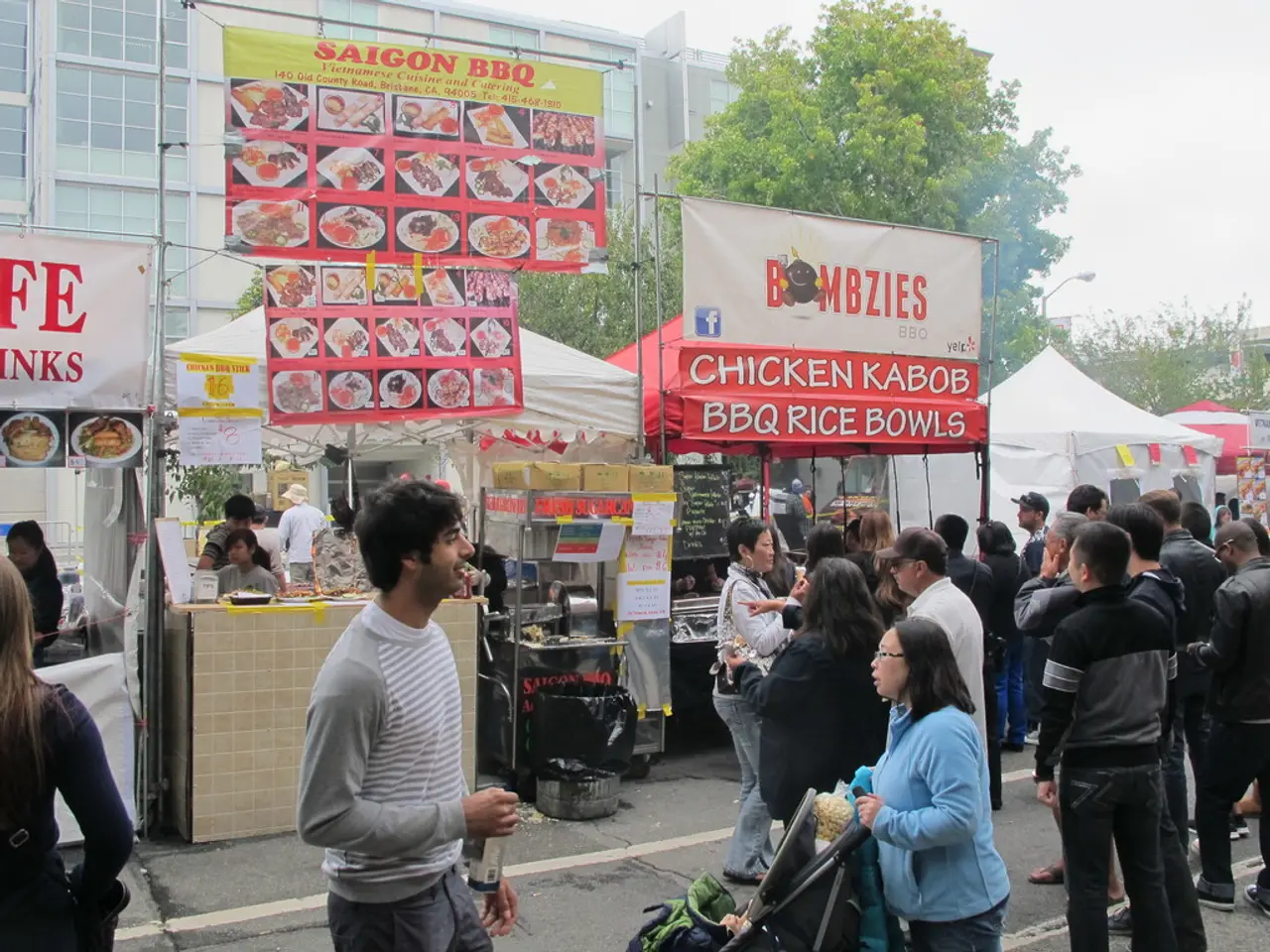 This picture is clicked outside the city. At the bottom of the picture, we see people standing on...