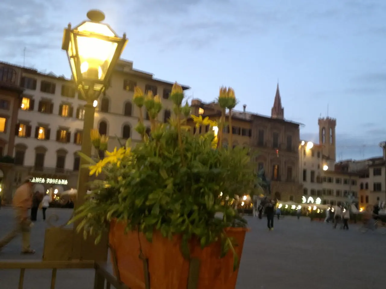 This picture describes about group of people, few are standing and few are walking, in this we can...