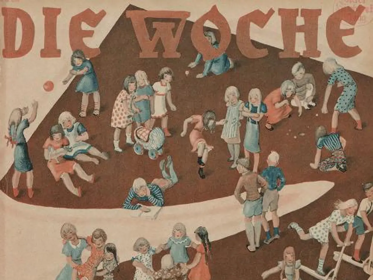 The image shows a German magazine cover from June 1933 featuring a group of children playing in a...