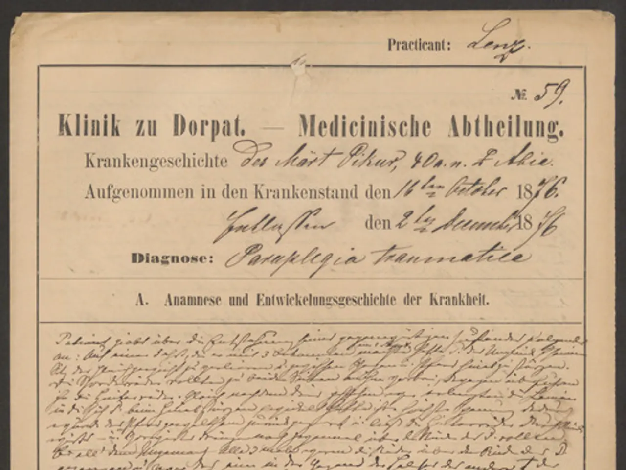 The image shows an old document with handwriting on it against a black background. The document...