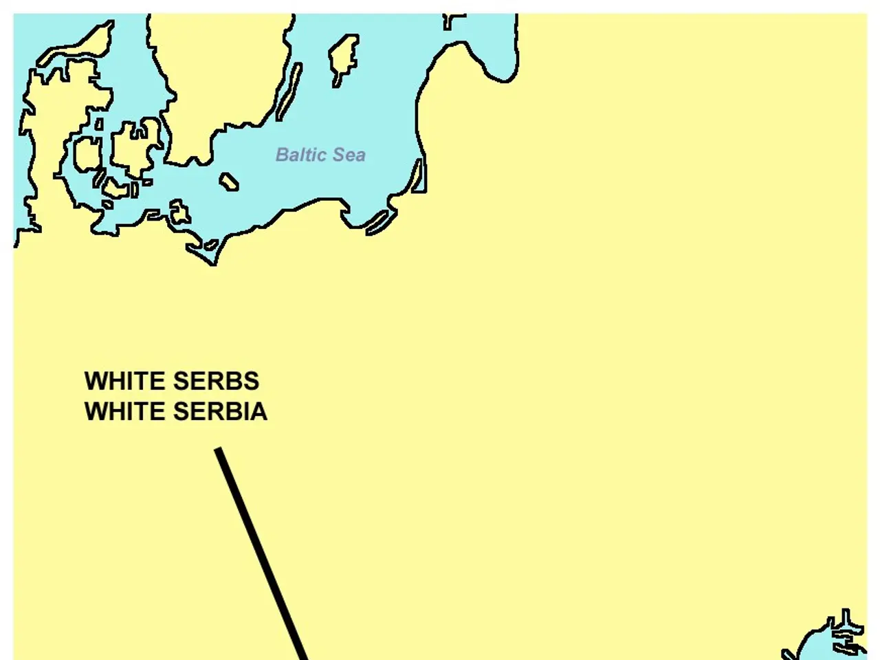 The image shows a poster with a map of Serbia and the Balkans, with the text "Migration of Serbs to...