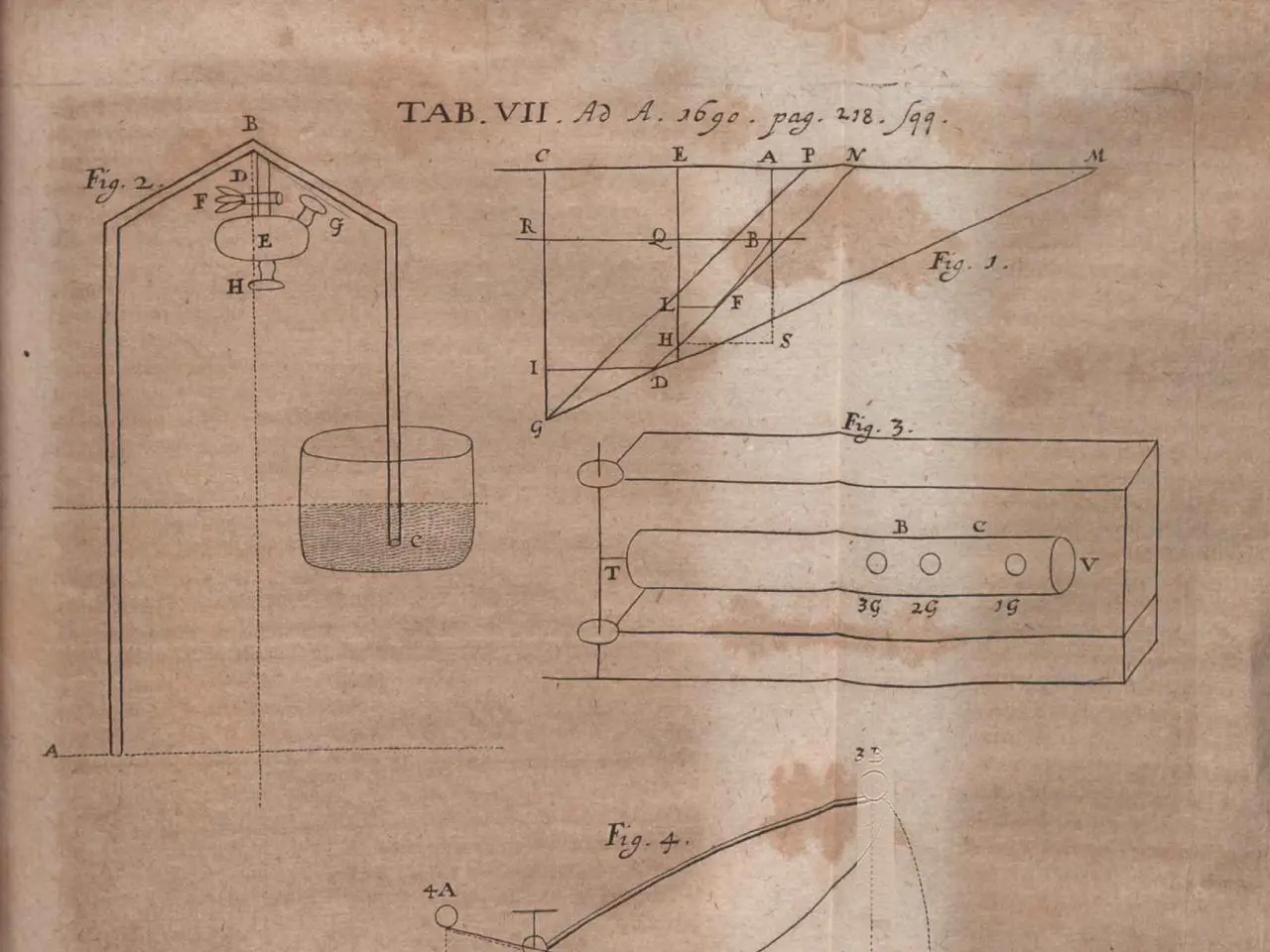 The image shows an old book with a drawing of a machine on it, which is believed to be the first...