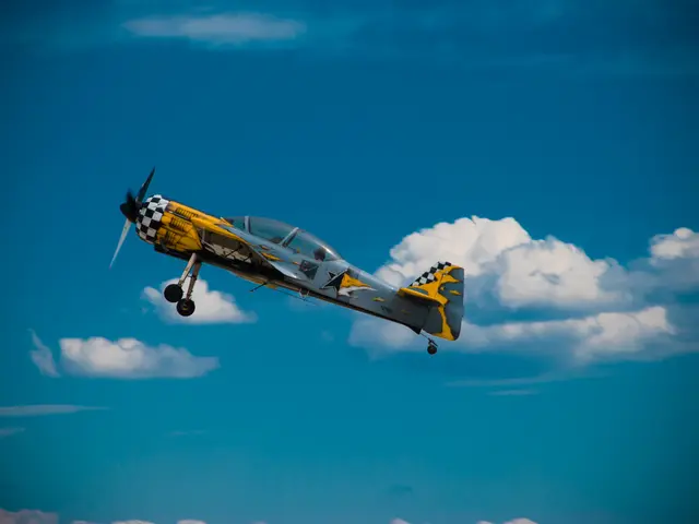 Image: Vertical Takeoff and Landing (VTOL) US military aircraft demonstrates drone-like hovering...