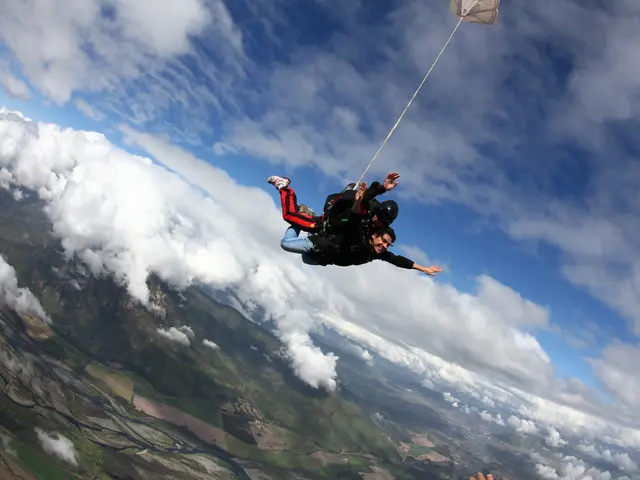 Daring Descent: Skydivers Plummet into Lake Constance