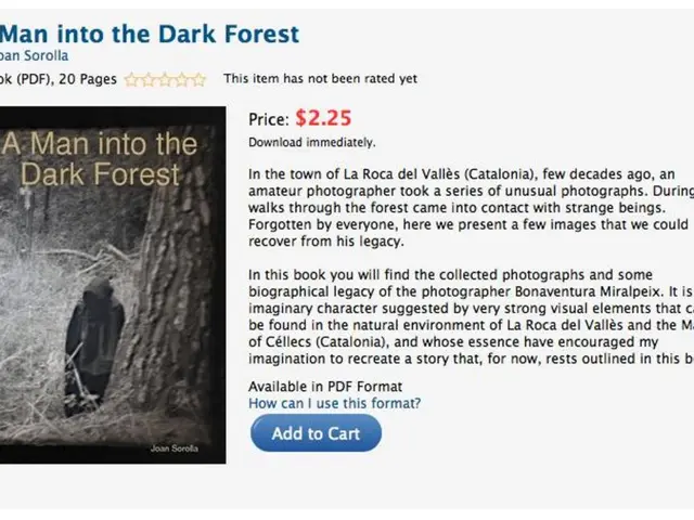 In this picture there is an image which has a man into the dark forest written on it and there is...