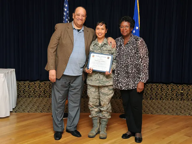 In this image, we can see persons standing and wearing clothes. There is a person in the middle of...