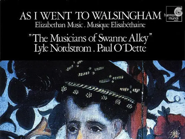 In this image we can see a painting of a person and few flowers. There is some text and logo on the...