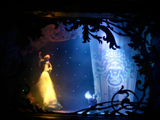 In this picture there are statues in the center. In the front there is a design and in the...