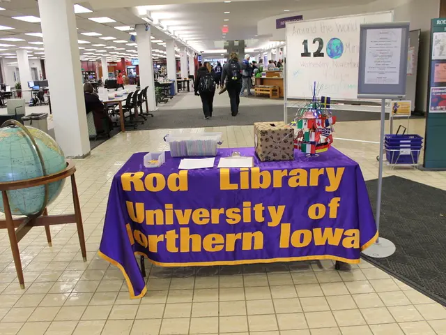 It is an expo conducted by University there is a table and on the table there are different...