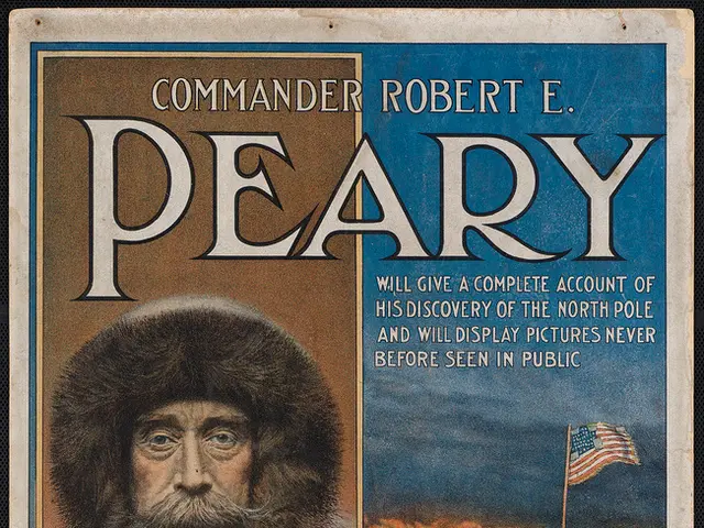 In the picture there is a poster, in the poster there is a text, there is a person, there is a pole...