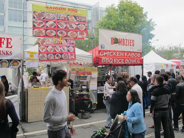 This picture is clicked outside the city. At the bottom of the picture, we see people standing on...