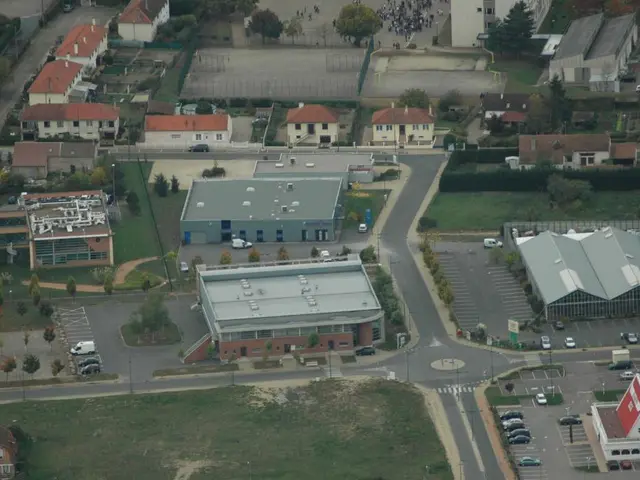 This image is taken from the top view where we can see there are so many buildings one beside the...