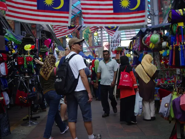 Here men and women are standing, these are flags.