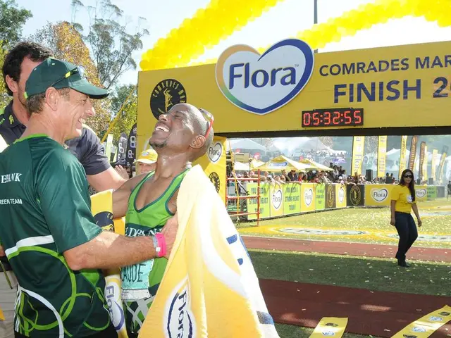 In this image, we can see people standing and smiling and we can see sashes and clothes. In the...