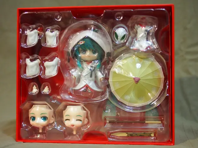 In this image I see a box in which there are toys.