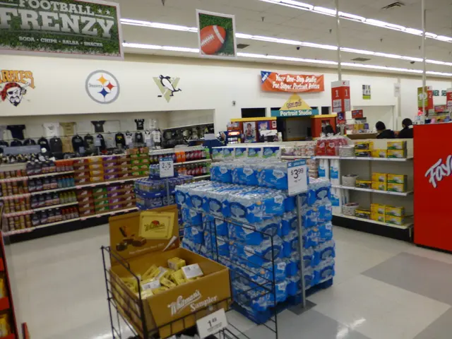 In this picture there are different types of items in the racks, it seems like a shopping mall,...