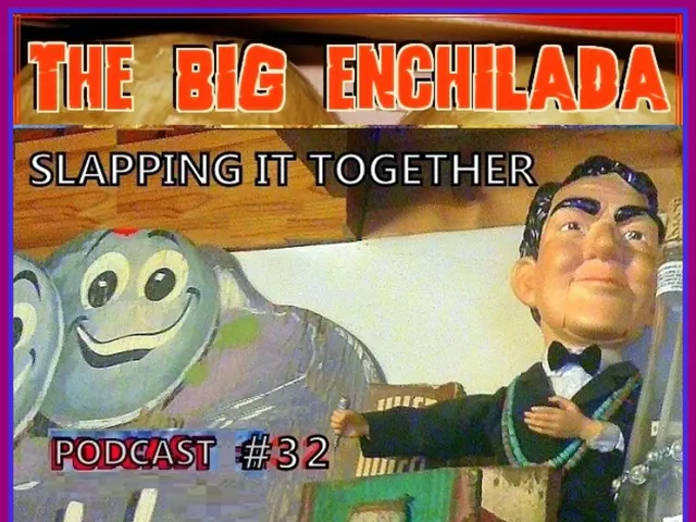 In this image we can see a poster with text and a picture of a man standing near podium and holding...