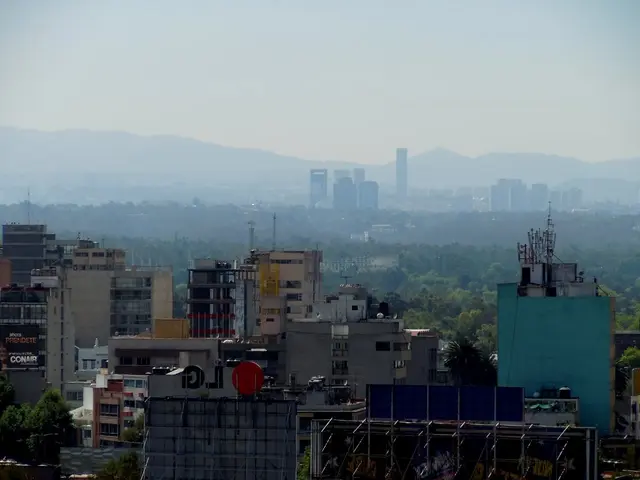 In this image I can see number of buildings, number of trees and few boards. On these words I can...