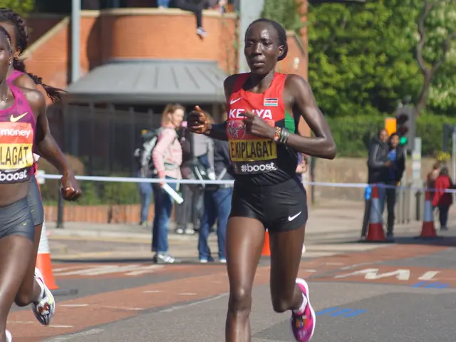 In this picture we can see there are a group of people, some people are running and some people...