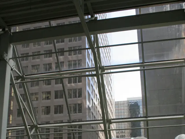 In this image I can see few buildings, number of windows, shadows and few plants over here.