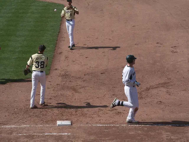 On the right side a man is running. He wore a white color dress and a black color cap, in the...