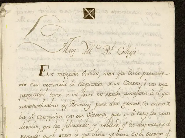 The image shows an open book with handwriting on it, which is the first page of a letter from the...