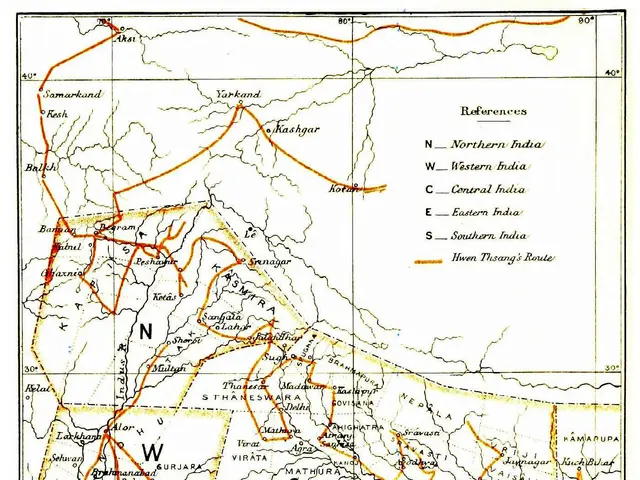 The image shows a map of India with the political divisions of the Indian Empire clearly marked....