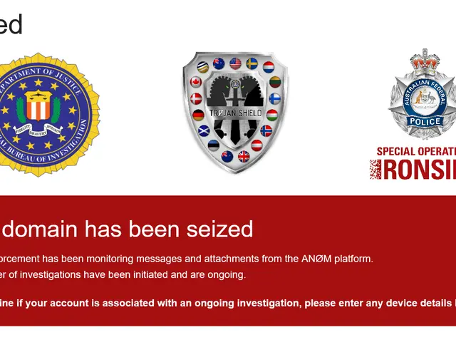 The image shows a screenshot of a website with three logos and text that reads "This domain has...