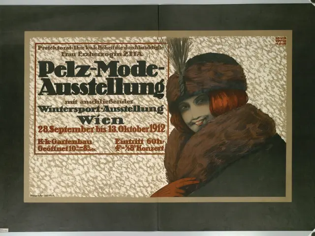 The image shows a poster advertising a winter sports event in Vienna, Austria. It features a woman...