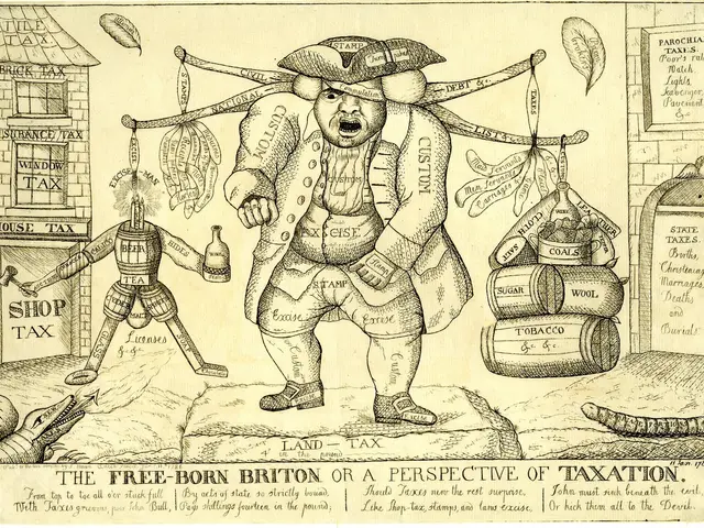 The image shows a poster with a drawing of a person standing in the center, surrounded by barrels...