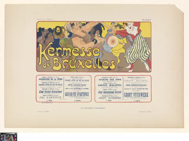 The image shows a poster with a group of people in the center, surrounded by text and a logo at the...