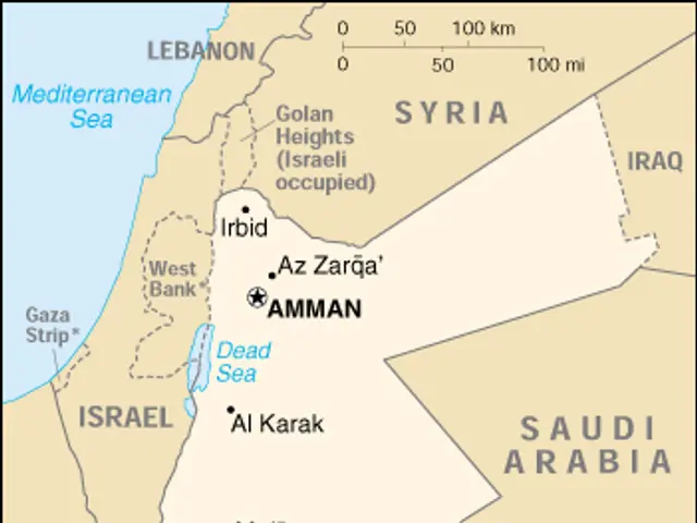 The image shows a poster with a map of Syria and Iraq, with text indicating the location of the...