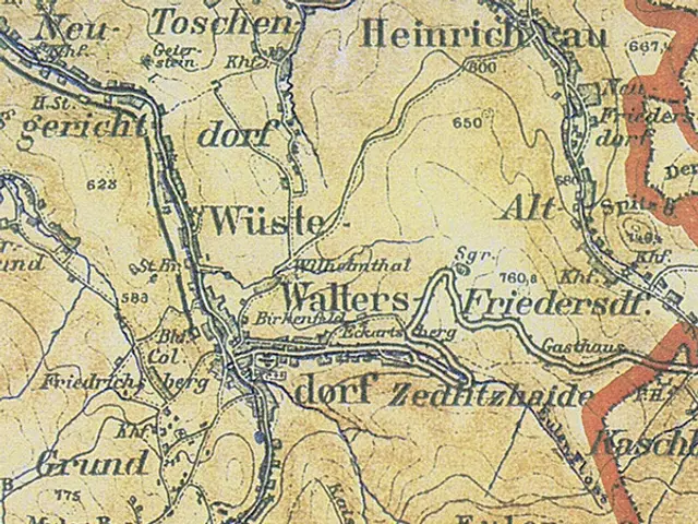 The image shows an old map of the city of Schlesisch, Germany, with text and numbers indicating the...
