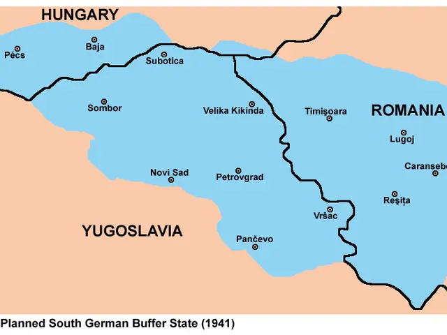 The image shows a poster with a map of Hungary and Romania, with text indicating the planned South...