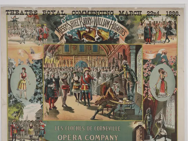 The image shows a poster for the Theatre Royal Commencing March 22nd, 1886, featuring a group of...