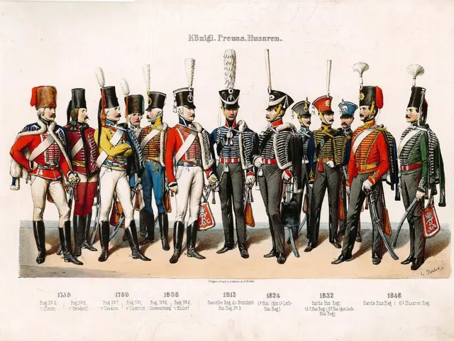 The image shows a group of men in uniforms standing next to each other, wearing caps and holding...