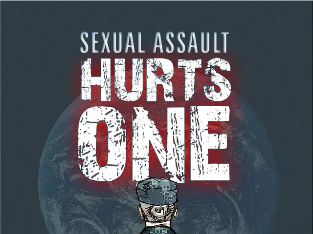 The image shows a poster with a person in the center, surrounded by logos and text that reads...