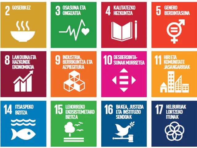 The image shows a poster with the logo of the European Union for Sustainable Development Goals,...