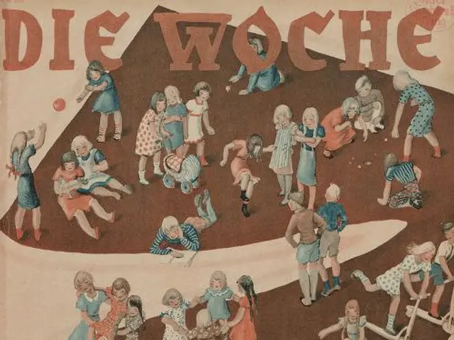 The image shows a German magazine cover from June 1933 featuring a group of children playing in a...