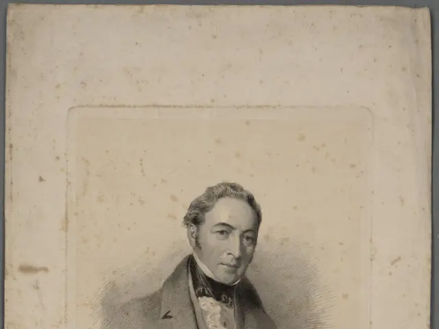 The image shows a portrait of a man in a suit and tie, identified as ARTIST, the first President of...