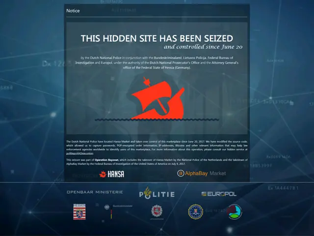The image shows a computer screen with a message that reads "This Hidden Site Has Been Seized" and...
