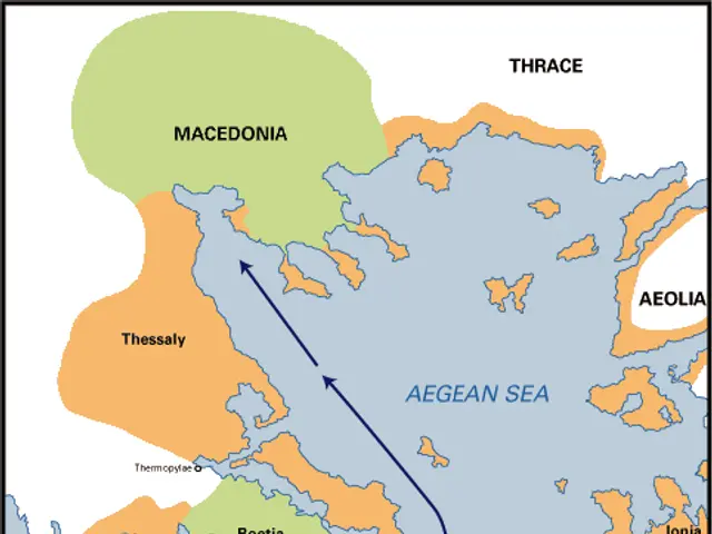 The image shows a poster depicting a map of the Peloponnesian War, with text detailing the...