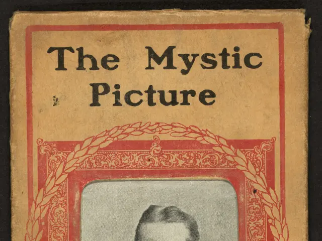 The image shows a book with a picture of a person on the cover and text that reads "The Mystic...