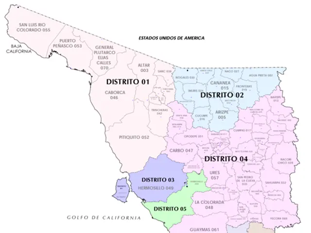 The image shows a map of the state of California with the counties highlighted in different colors....
