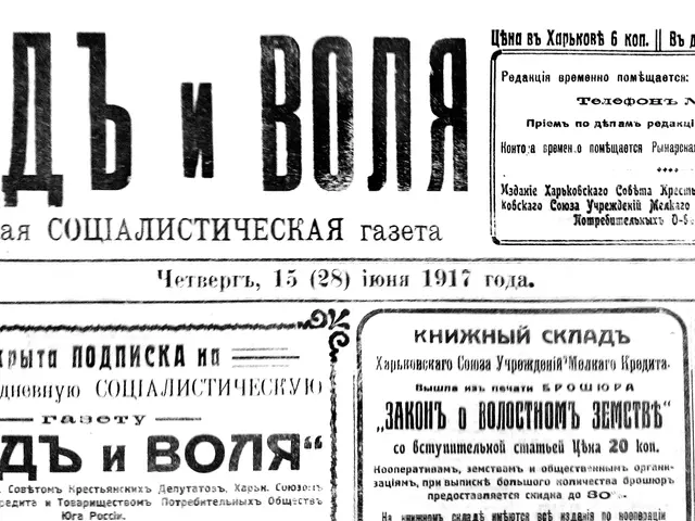 The image shows an old newspaper with a black and white image of a man's face, which is the front...