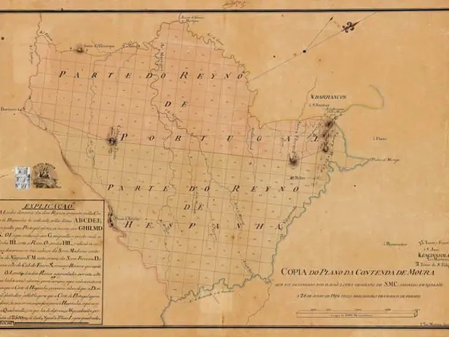 The image shows an old map of Brazil with the provinces of Brazil and Brazil highlighted. The map...