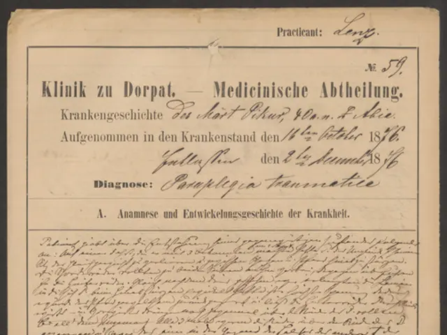 The image shows an old document with handwriting on it against a black background. The document...